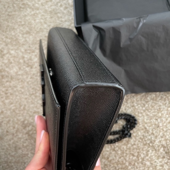 !SOLD! YSL SAINT LAURENT KATE SMALL CHAIN BAG IN GRAIN DE POUDRE - Picture 10 of 16